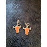 Boucles d'oreilles Têtes de taureaux Orange