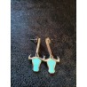 Boucles d'oreilles Têtes de Taureaux Bleues turquoises