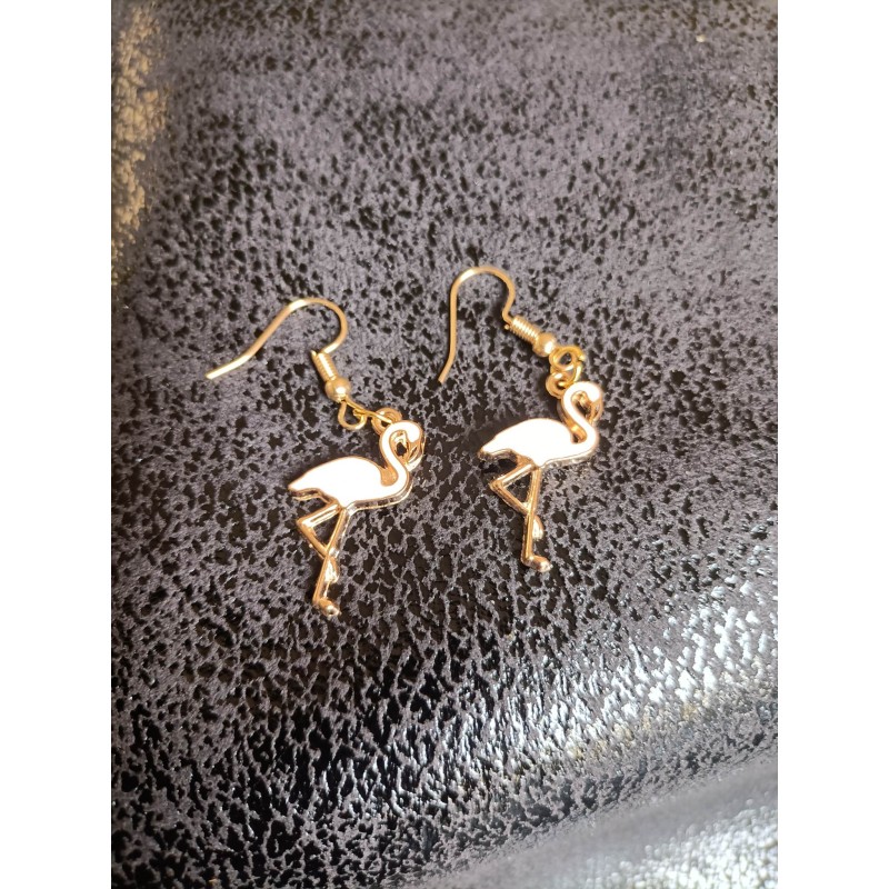 Boucles d'oreilles Flamant Rose Pale