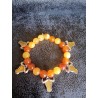 Bracelet têtes de taureaux Camaïeu orangé