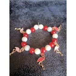 Bracelet Flamants rose et...