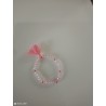 Bracelet cristaux rose avec pompon