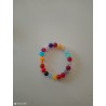 Bracelet perle multicolore croix orange