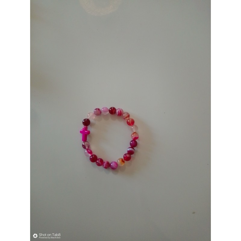 Bracelet en perle de verre rose